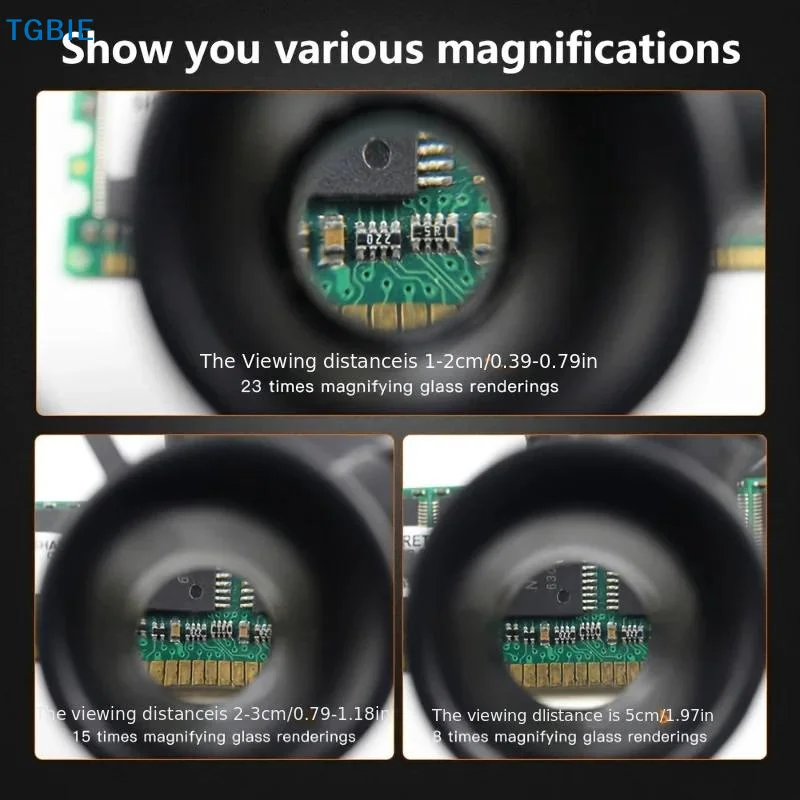 [TL]Magnifying Glass 8X/15X/23X Jeweler Watchmaker With LED Light Telescopic Headband Magnifier Glasses Reading Loupes Eyewear view 4