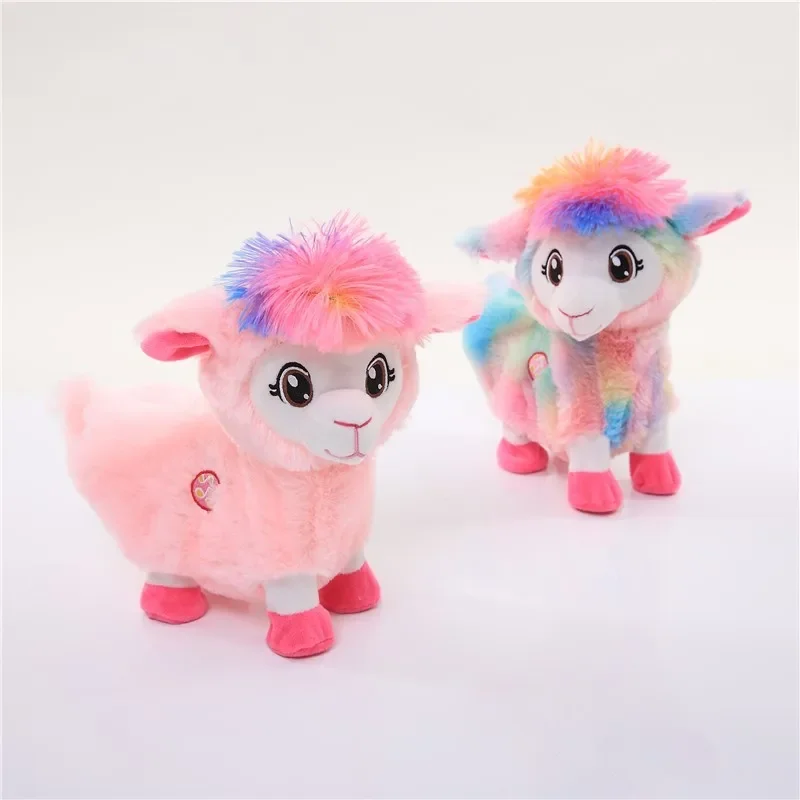 30CM Music Vocal Short Plush Toy America Story Twisted Ass Alpaca Shake Hip Electric Alpaca Plush Animal Toys