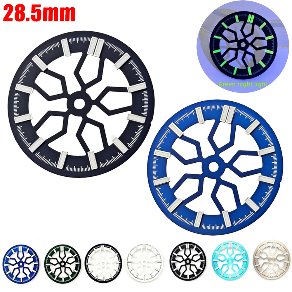 28.5mm NO Logo Steel Dial for NH38 NH72 NH70 NH71 Automatic Movement Watch Face High Quality Spare Replacement Parts Accessories