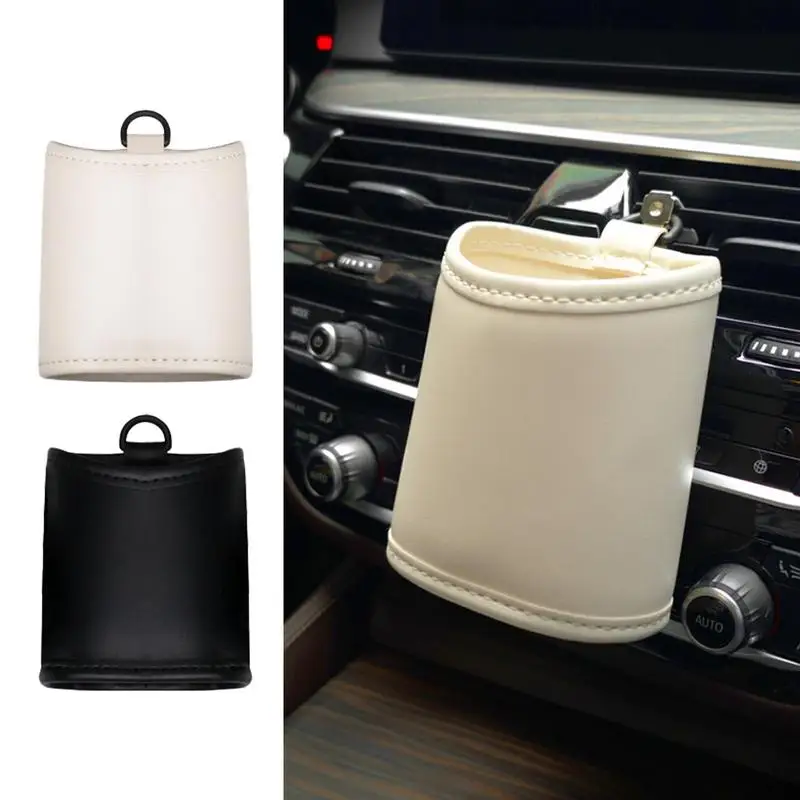 Air Vent Pocket Holder For Car Universal Leather Car Keyholder Storage Box Multifunctional Car Vent Pocket Organizer For Keys