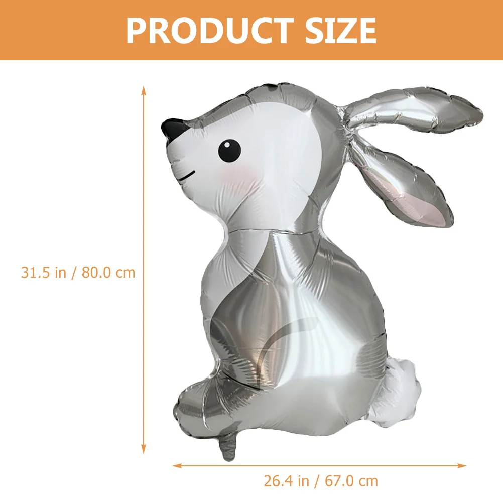 

5 Pcs Gray Rabbit Balloons Aluminum Film Party Supplies Birthday Decorations Easter balloons rabbit