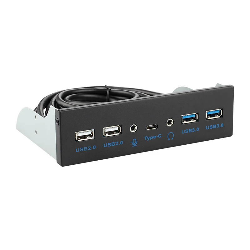 5.25in Computer Optical Drive Front Panel USB 3.0 2.0 Type C HUB 20 Pin Audio Connector Cable Super Speed Plug and play Adapters