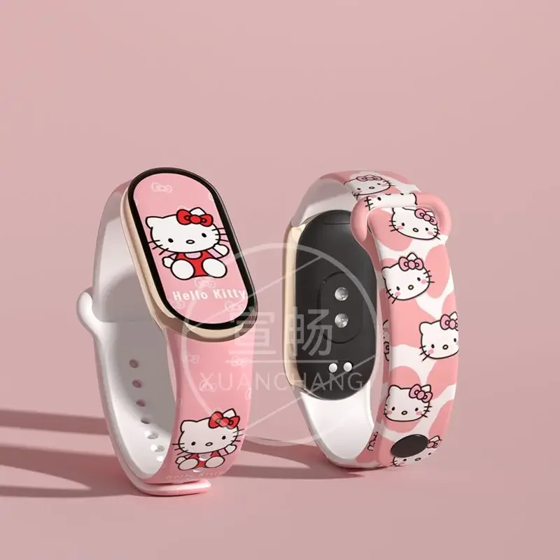 Sanrio Hello Kitty Bracelet For Mi Band 8 7 6 Strap Silicone Sport Correa Mi Band 4 Wristband For Xiaomi Mi Band 5 4 Bracelet