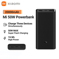 Original Xiaomi Power Bank 3 20000mAh 50W PLM07ZM USB Type C Fast Charging Version Portable 20000 External Battery Powerbank