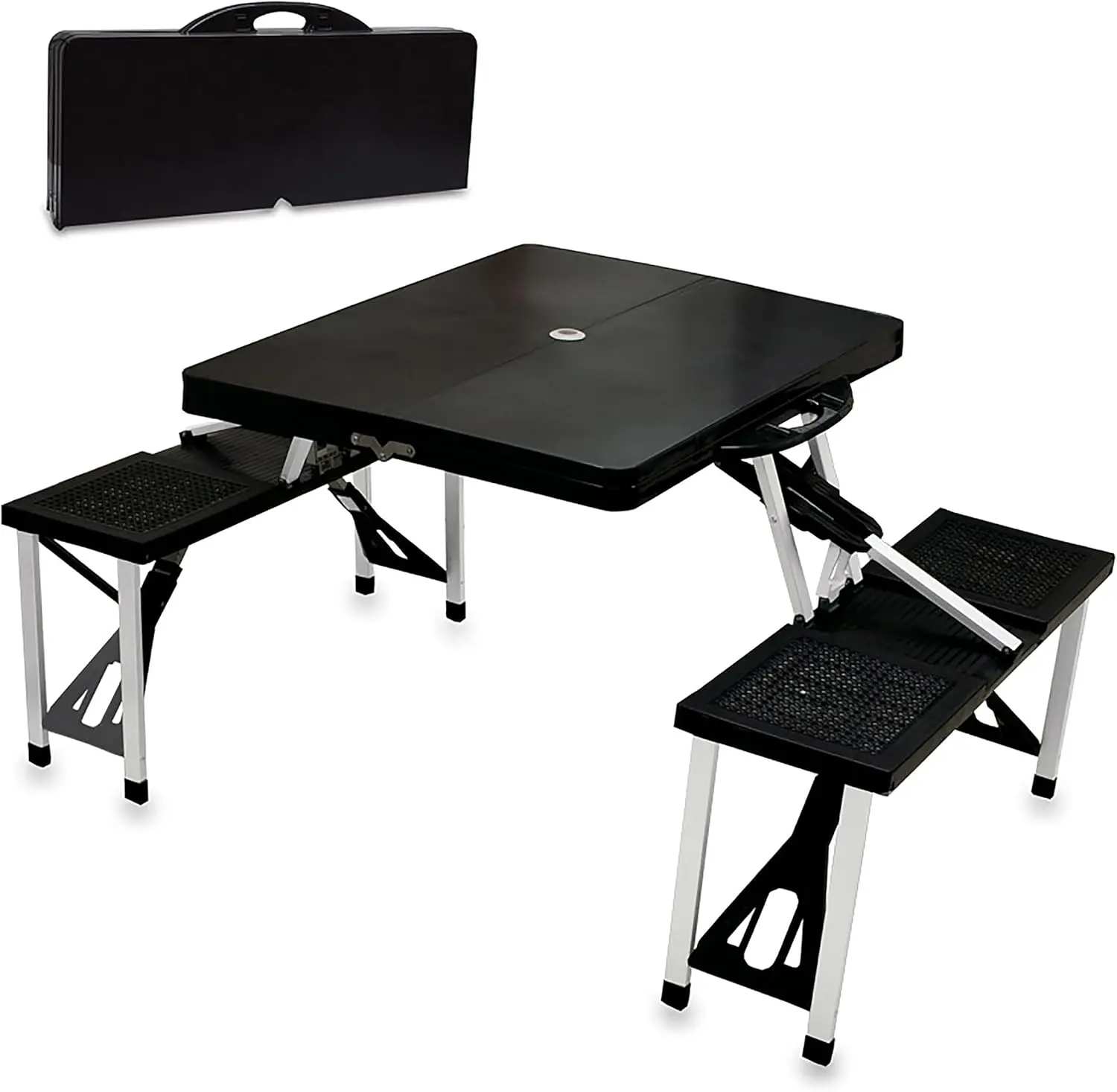 

Folding Picnic Table, Camping Table, Outdoor Table with Umbrella Hole
