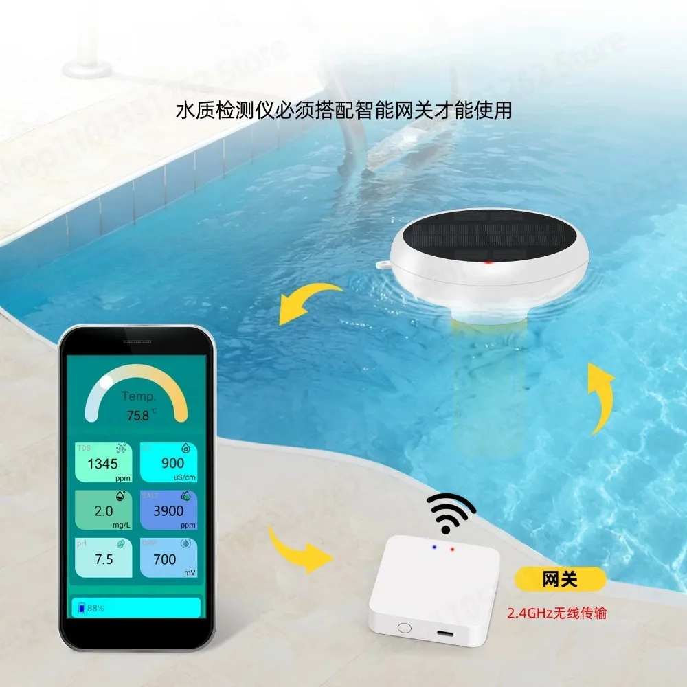 Wireless smart floating water quality monitor high precision conductivity kit set tool pack