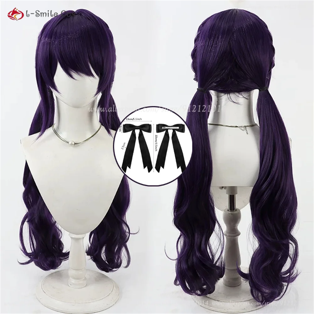 

Anime Asahina Mafuyu Cosplay Wig 80cm Purple Cruly Wigs With Hairpins For Woman Heat Resistant Synthetic Hair Halloween Carnival