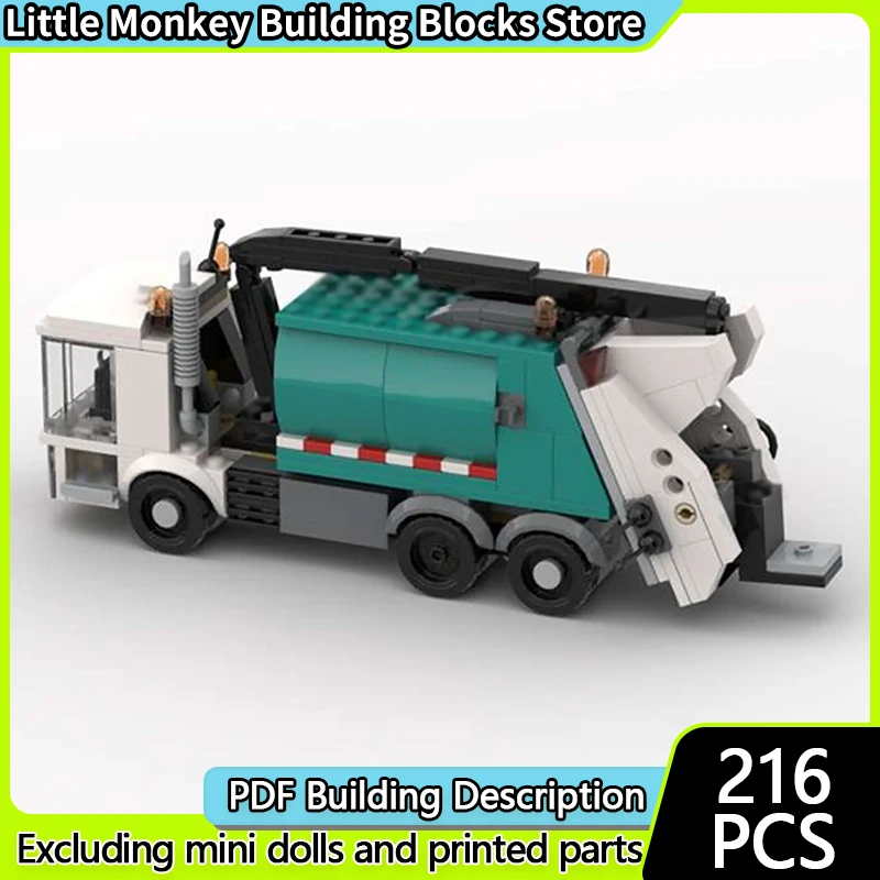 City Car Model MOC Building Bricks Garbage Transport Truck Modular Technology Children Holiday Gifts Assemble Toys Suit