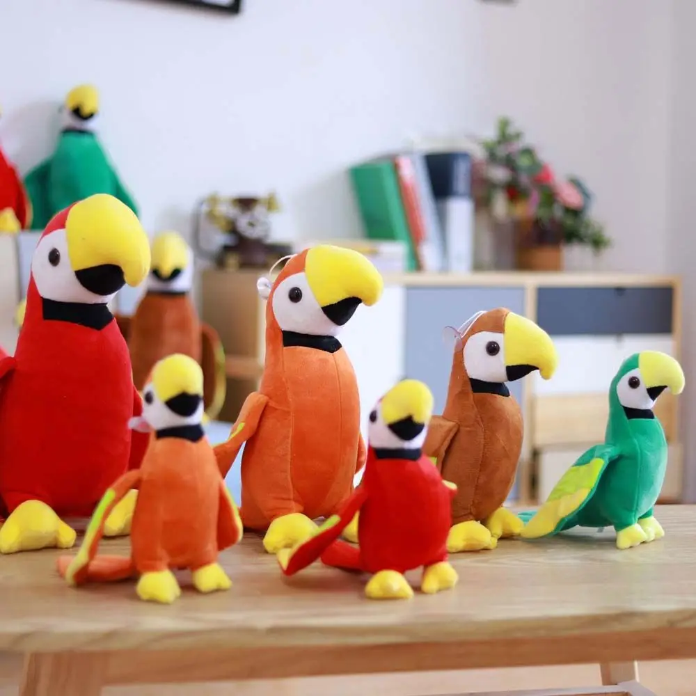 น่ารักสีสันตกแต่งบ้านผ้าฝ้ายนุ่มของเล่นตุ๊กตาสัตว์ตุ๊กตาตุ๊กตาของเล่นตุ๊กตาสัตว์ของเล่นนกแก้วตุ๊กตาของเล่น