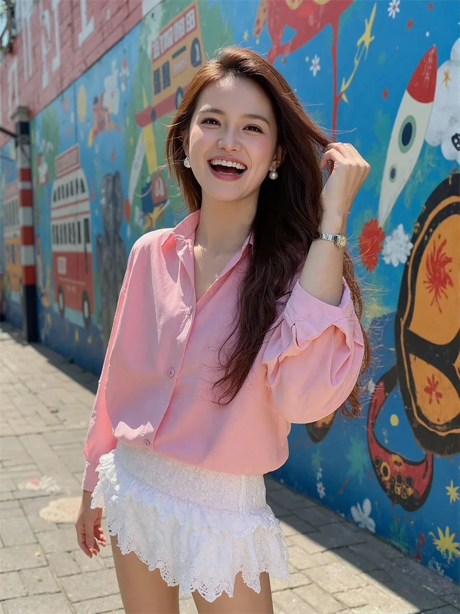 

Женская верхняя одежда с длинным рукавом, рубашки с галстуком-бабочкой и вышитым цветочным узором, элегантная хлопковая блузка, минималистичная базовая блузка