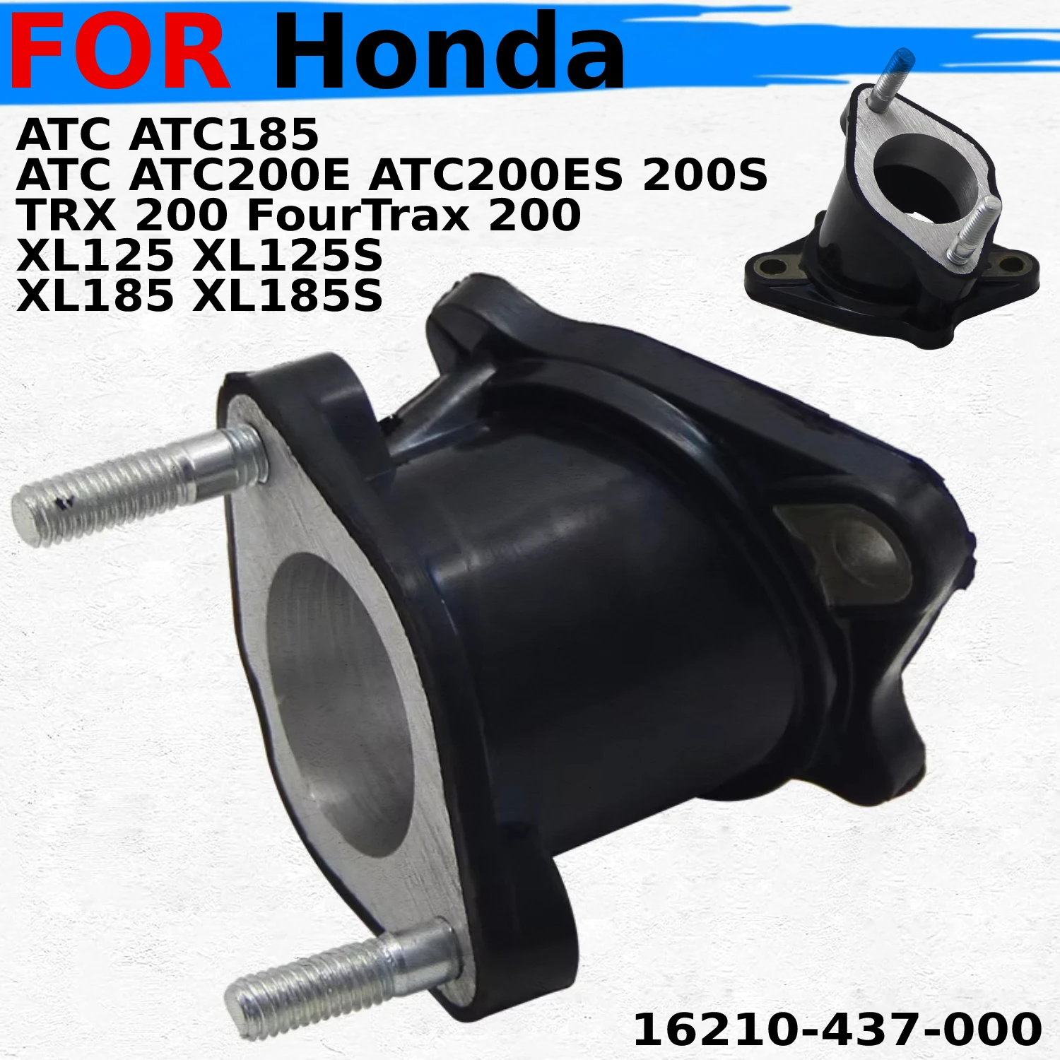 

Carburetor Adapter Inlet Intake Pipe Rubber Mat For Honda TRX 200 FourTrax 200 ATC ATC185 XL185 XL185S 16210-437-000