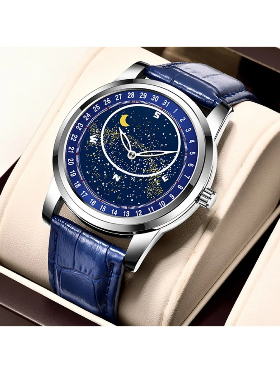 

Rotating Starry Sky Plate Men's Fashion Fully Automatic Mechanical Watch Waterproof Night Glow Men's Quartz Watch