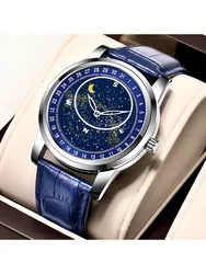 Rotating Starry Sky Plate Men's Fashion Fully Automatic Mechanical Watch Waterproof Night Glow Men's Quartz Watch