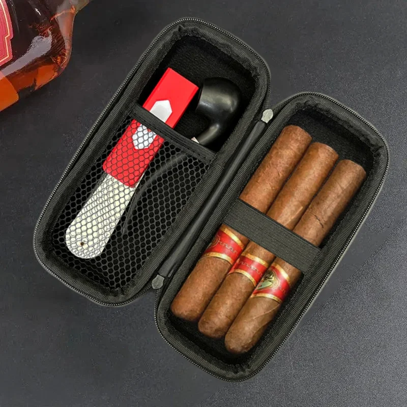 1pc EVA Lightweight Small Humidor, Cigar Travel Holder for Cigar Cutter/Lighter/Humidity Control Packs, Cigar Bag