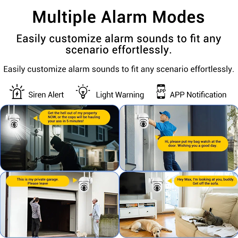 5MP HD Intelligent Color Night Vision WiFi PTZ Camera 4X Zoom Wireless Security Surveillance Humanoid Tracking APP Light Alarm