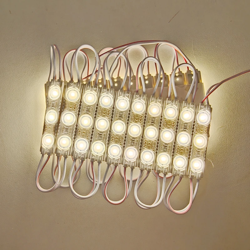 

200 шт. светодиодных модулей DC12V, 1.5W, 3-светодиодные, водонепроницаемые IP65, с линзой, SMD 2835, для рекламных вывесок