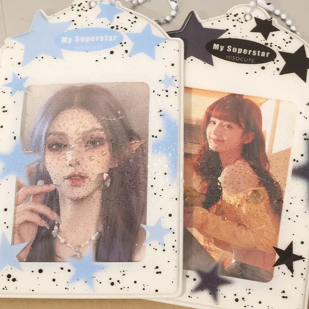 1/4Pcs 3inch Kpop Photo Card Holder Colored Toploaders Seelve with Keychain Anti-scratch Idol Photocard Protective Storage Shell