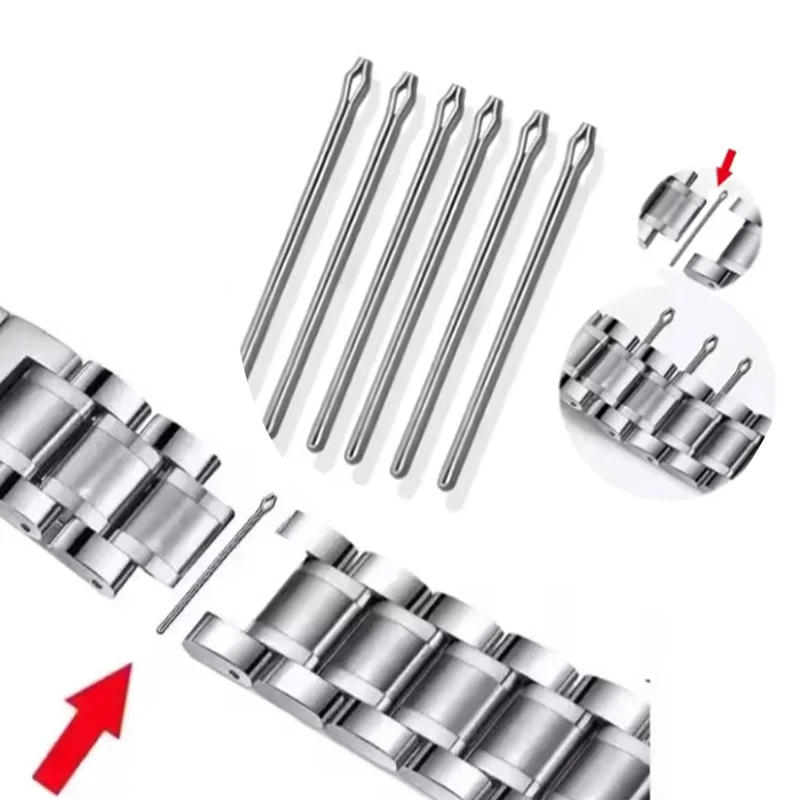 10 PCS Dia 0.8/0.9/1.0MM Metal Watch Band Link Pins Bar Fits 10MM-26MM Watch Band Strap Links Bars Replace Parts