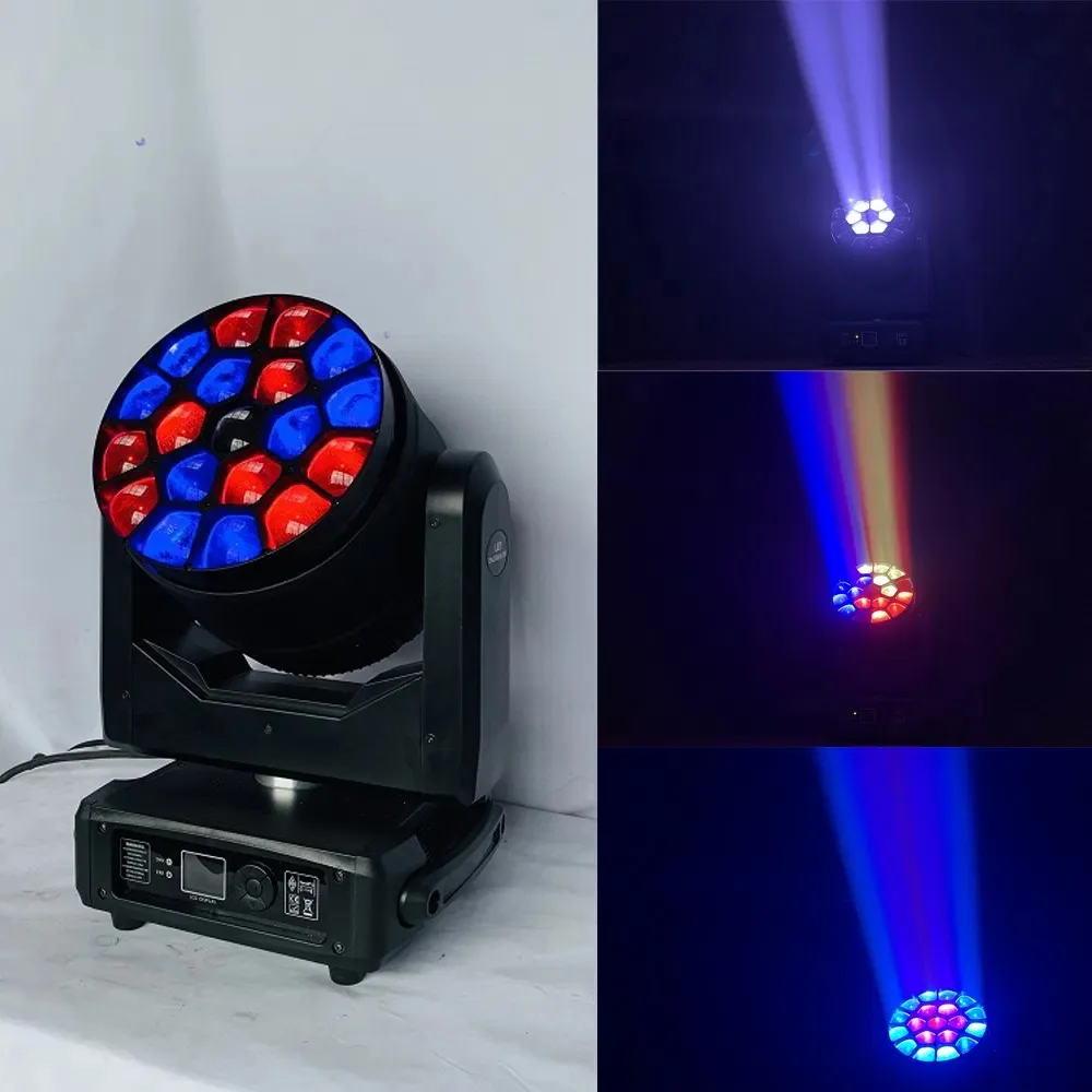 Mini 19*15W LED Moving Head Zoom Wash DJ Stage Lighting Portable Moving Head lights for Events And Performances