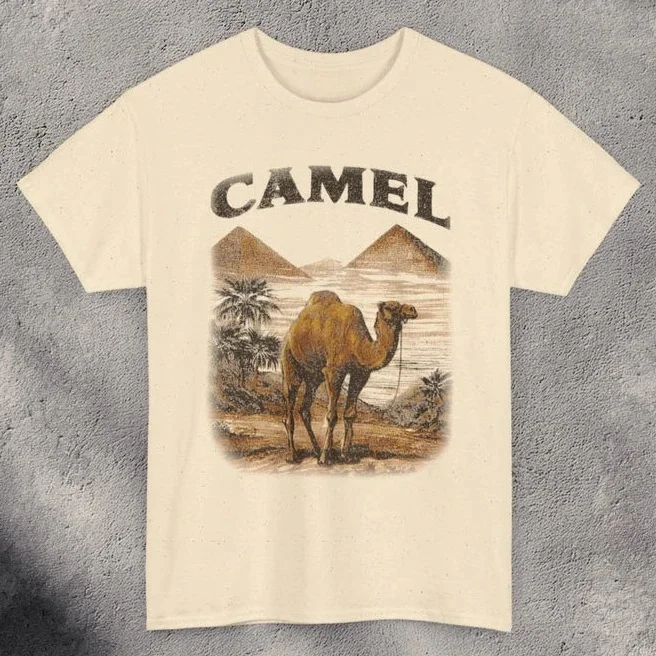 2026 Summer Vintage Short Sleeve Casual 90s Camel Graphic Print T-shirt Men Women Clothing Harajuku Tops Retro Camel Tee Y2k