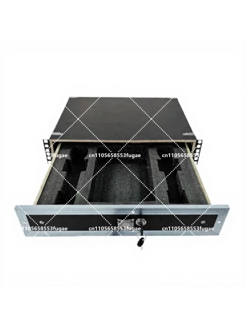 2U Cabinet Drawer with Metal Iron Drawer Microphone Storage Box
