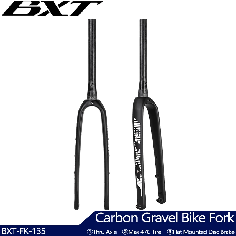 Full Carbon Gravel Bike Fork, 700C Disc Brake, MTB Carbon Fork, 27.5er Thru Axle, Road Bicycle, Multifunction Rigid Fork