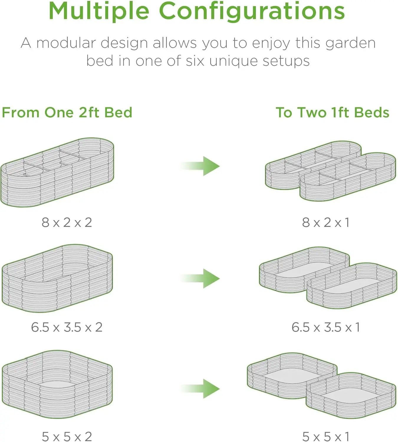 أفضل منتجات الاختيار 8x2x2ft سرير حديقة معدني مرتفع بيضاوي خارجي صندوق زراعة الجذر العميق للخضروات والأعشاب مع 4 قضبان دعم