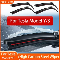 For Tesla Model 3 Y2016-2024 Front Wiper Blades Brushes Cutter Accessories Rubber Windshield Wiper Universal