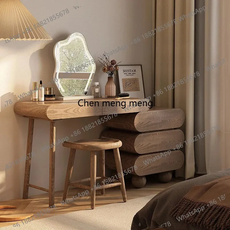 

Decorations Mirror Vanity Desk Chair Storage Retro Lights Bedside Vanity Desk Drawers Vintage Wood Coiffeuse