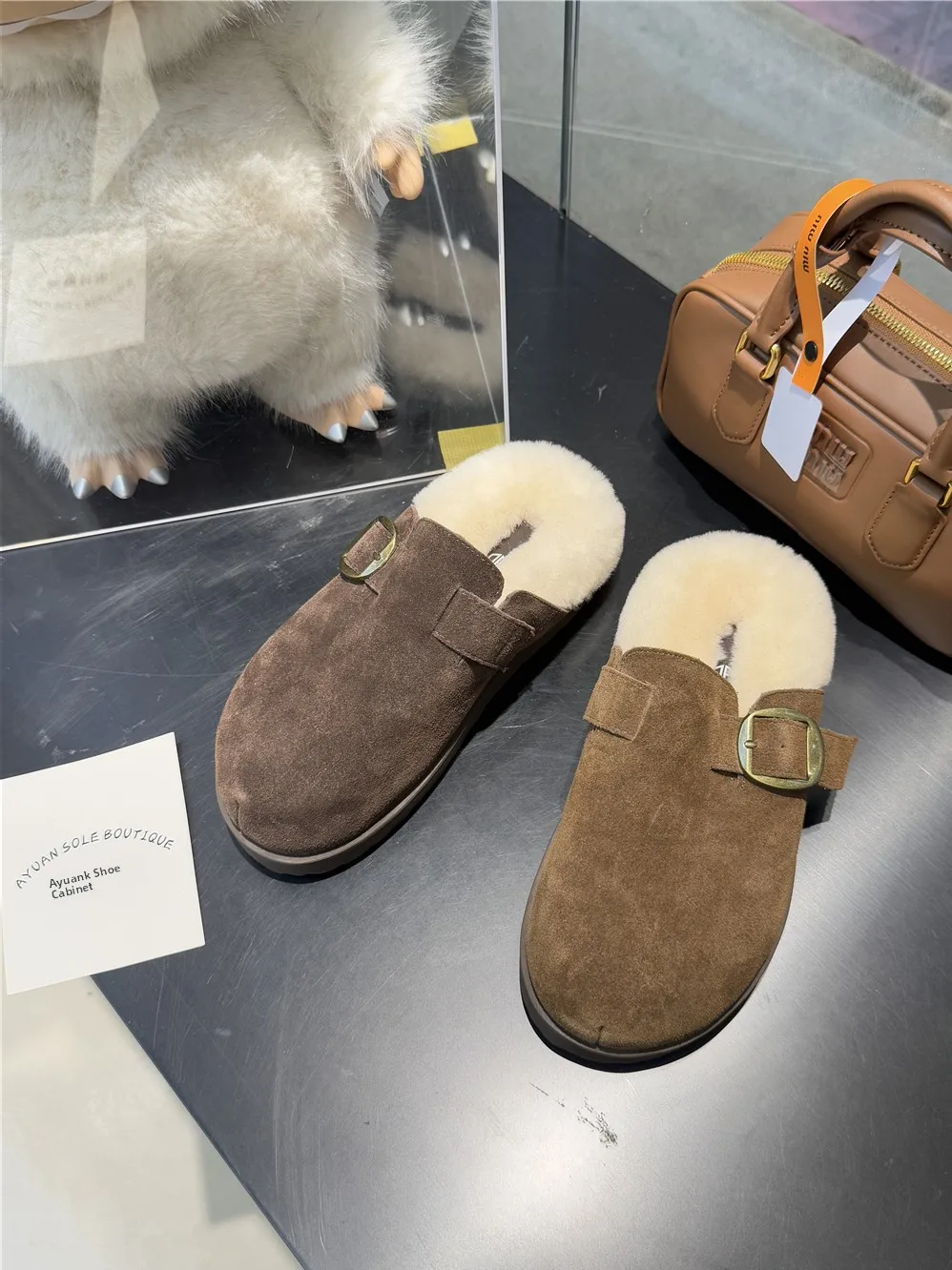 fce-lined-slip-on-ballet-flats-winter-rubber-bot-flat-heel-women's-slippers-korean-sle-synthetic-ort-fur-inner