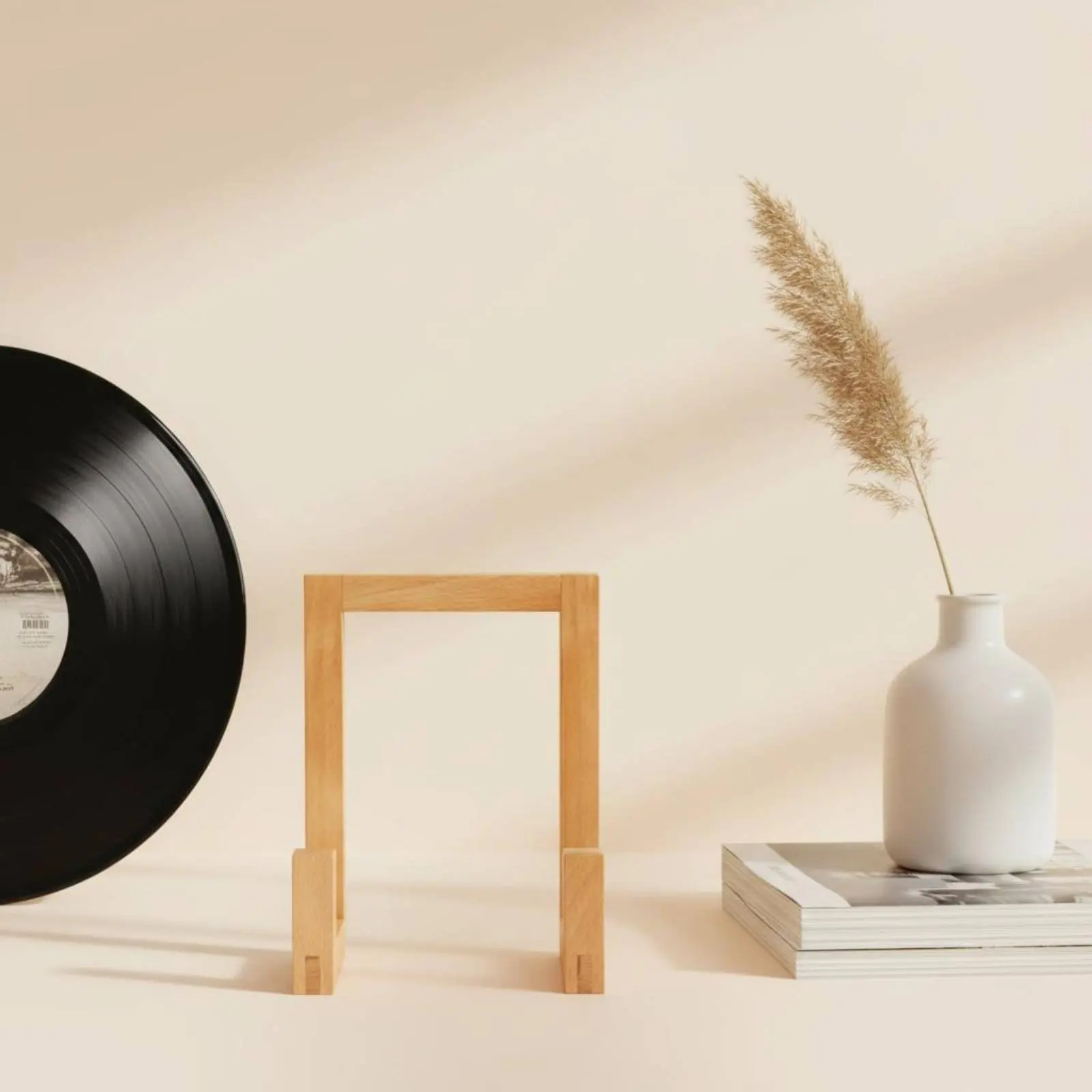 Vinyl Vinyl Stand Wooden Vinyl Holder Album Organizer Multifunction Book Display Rack Open Design
