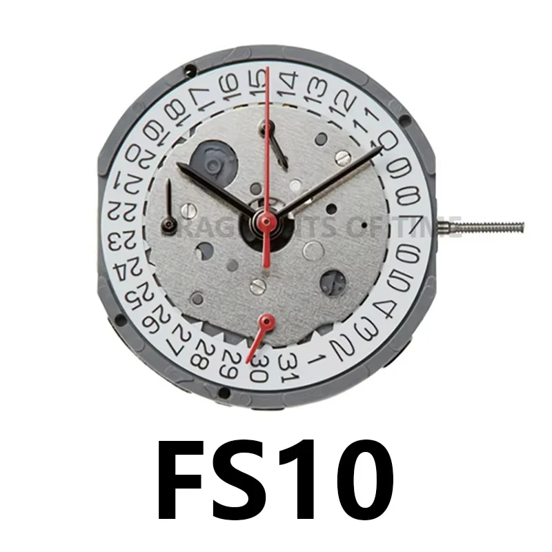 Piezas de repuesto de movimiento FS10, movimiento de reloj, calendario de las 3 en punto, movimiento de reloj, piezas de repuesto de movimiento electrónico de cuarzo