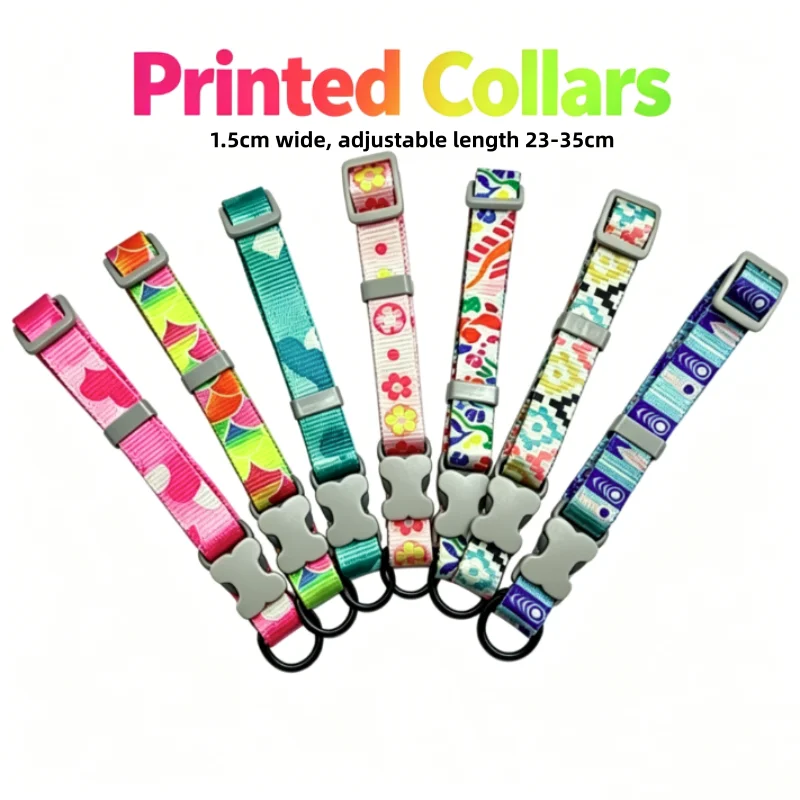 Conjunto collar y correa colorido para perros y gatos pequeños