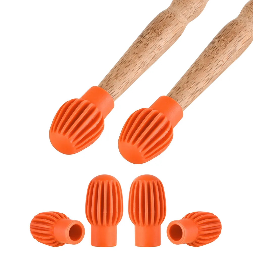 

8pcs Silicone Practice Mutes Silent Drum Stick Replacement Wear-Resistant Durable Accessories For Beginners Portable Musical