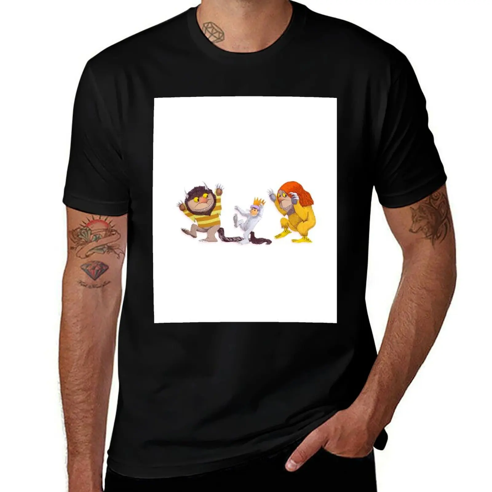 Max with wolves, Where the wild things are T-Shirt Casual Basic Short Sleeve T-Shirt