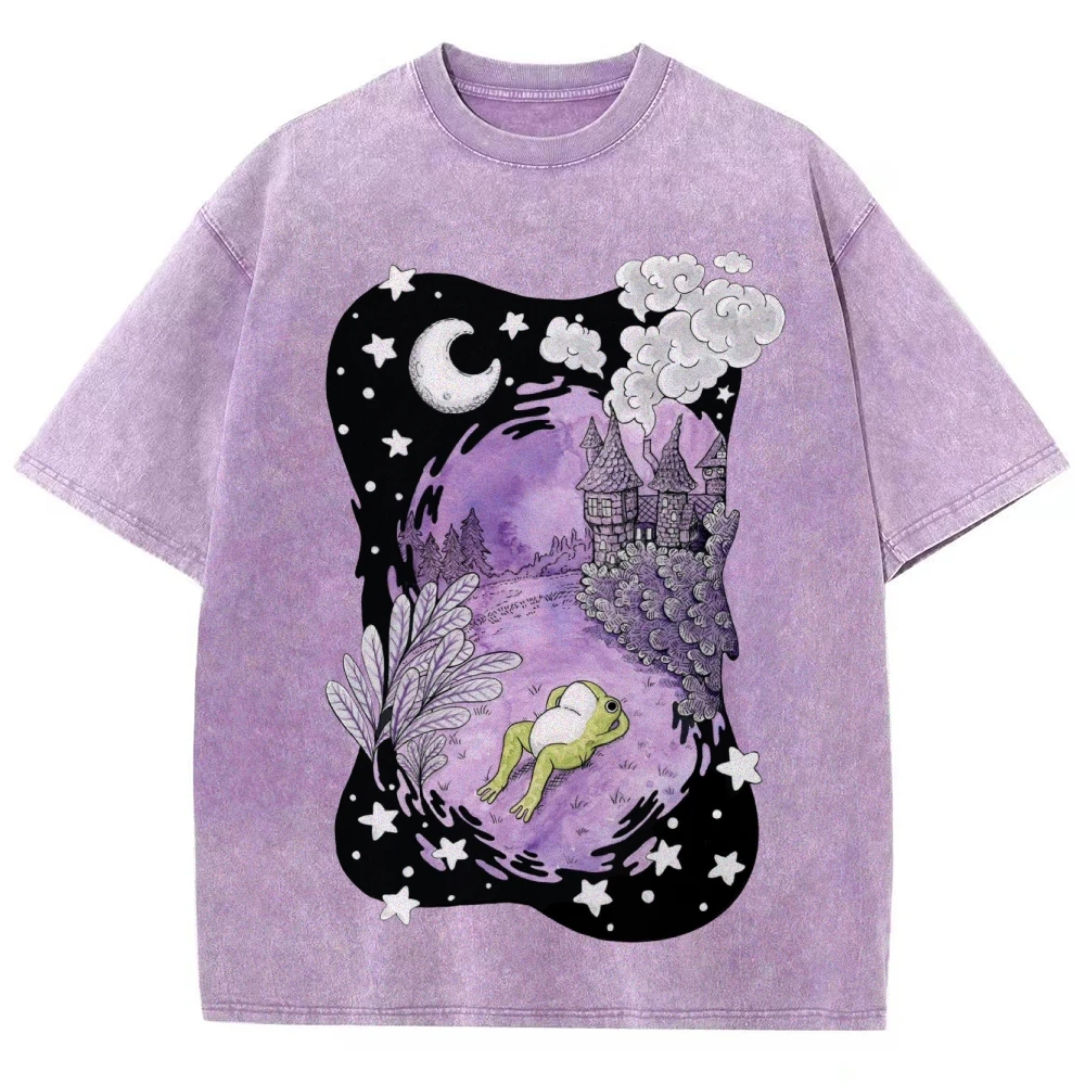 Cute Frog T-Shirt Women's Graphic Clothing Sales Unisex Oversized  y2k Clothes Shirts Women's Streetwear Shirt Vintage 90s Shirt