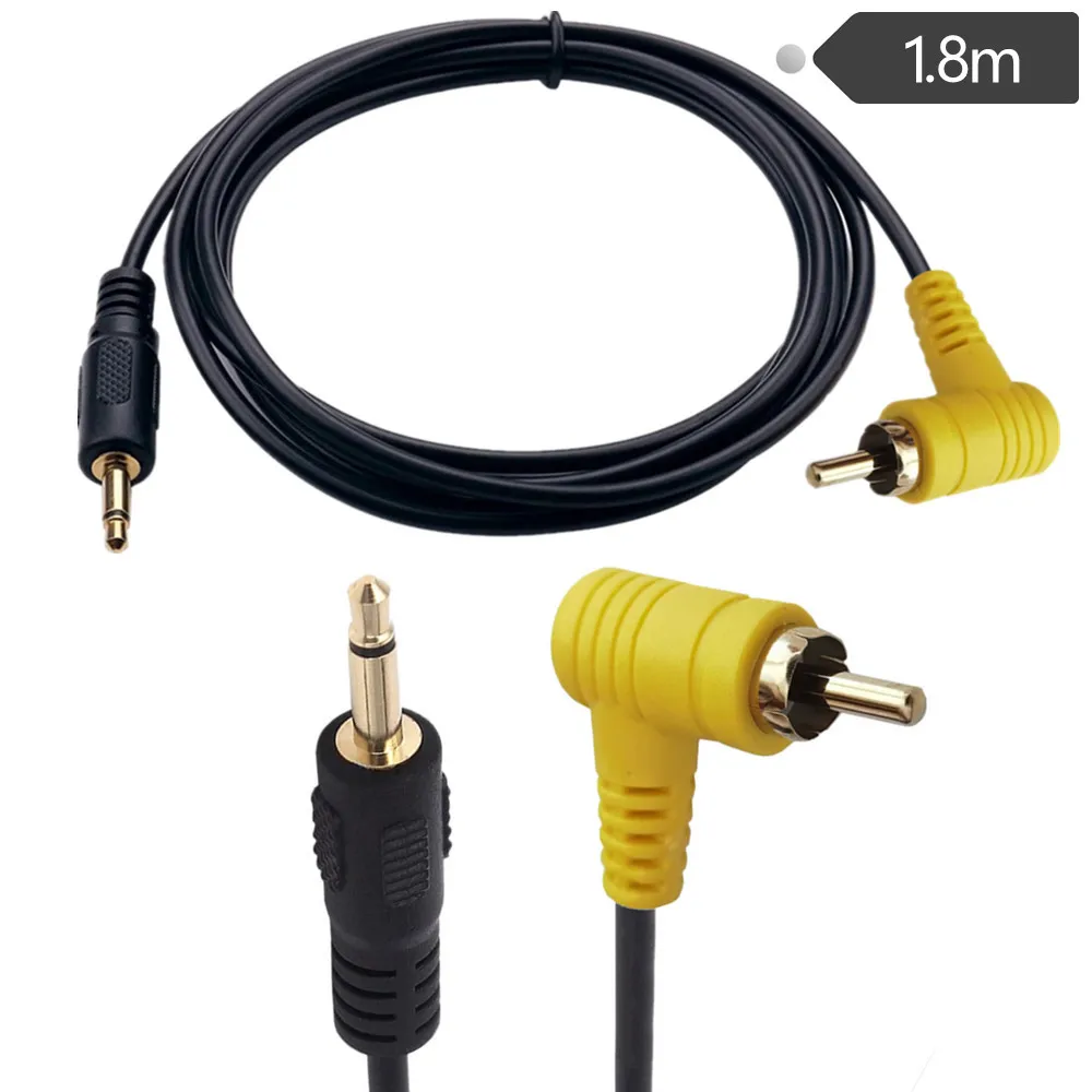 Kabel 3.5mm do RCA 90 stopni, 3.5mm 1/8 cali Mono wtyczka męska do RCA męska wtyczka 90 stopni przewód Audio pozłacana 1.8m