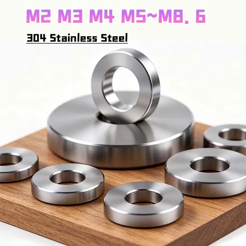M2 M3 M4 M5 M6 M7 M8 M8.6 304 Stainless Steel Smooth Extra Thick Washers Enlarged Gasket Flat Washers 3mm 4mm 5mm 6mm 8mm Thick