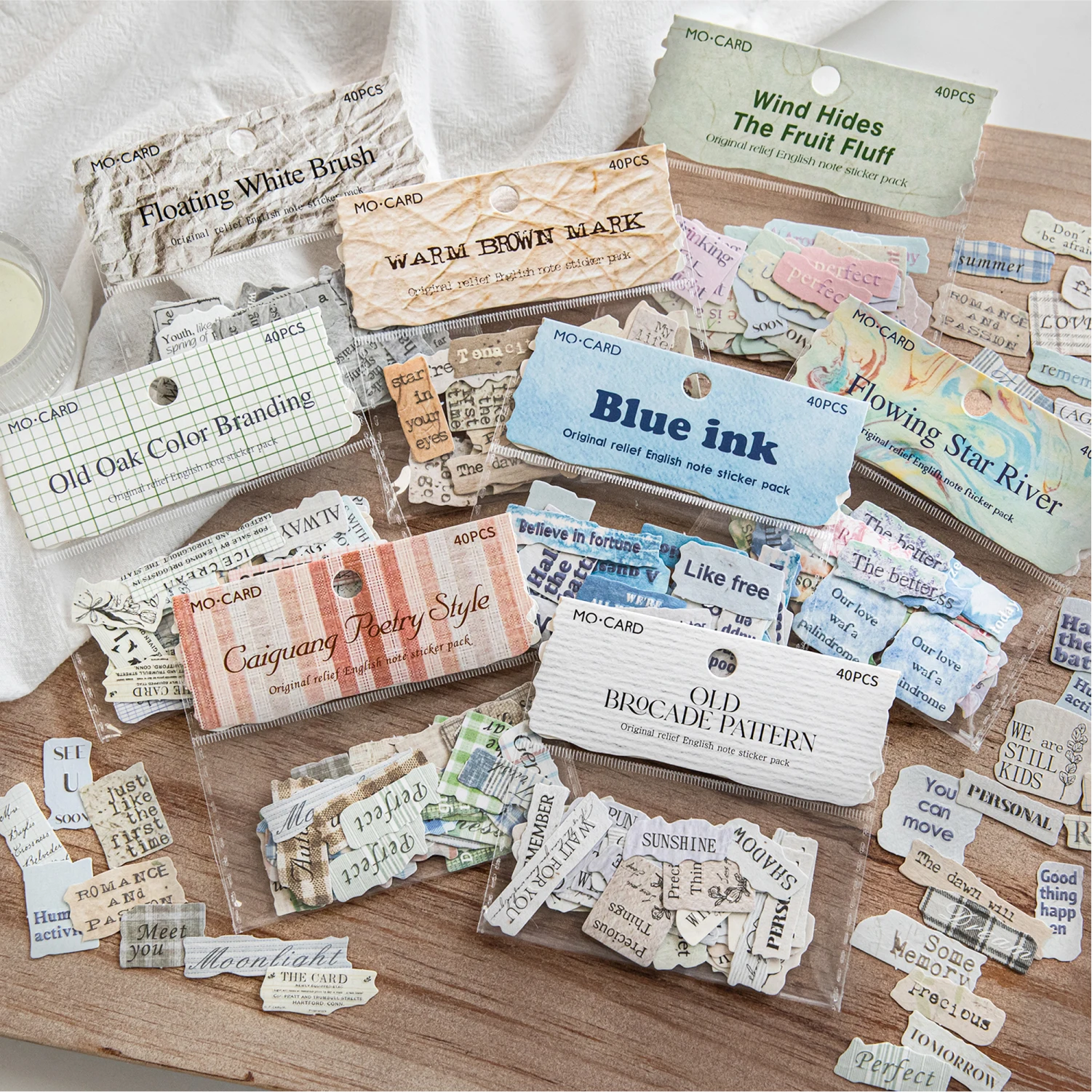 160 Blatt geprägte englische Notizpapier-Aufkleber für DIY Scrapbook Gitarre Handytasche Notebook Dekoration Handwerk