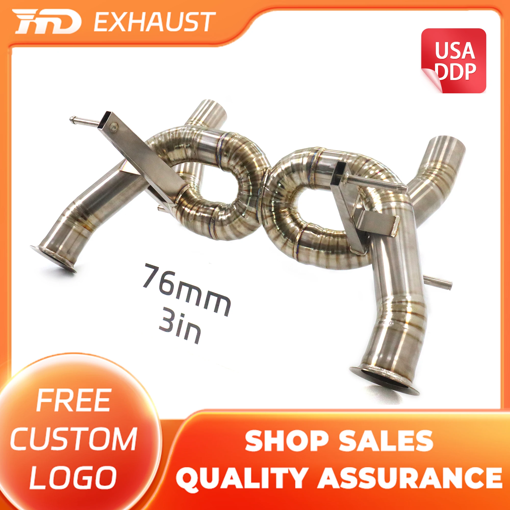 

HMD Hot Sale TC4 Exhaust Performance Catback for Lamborghini Aventador SVJ Without Valve Muffler Lossless Installation