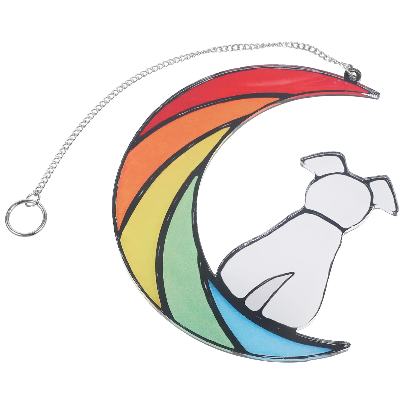 

Rainbow Moon Sun Catcher Wall Hanging Acrylic Window Ornament Stained Decor Colorful Home Garden Pendant