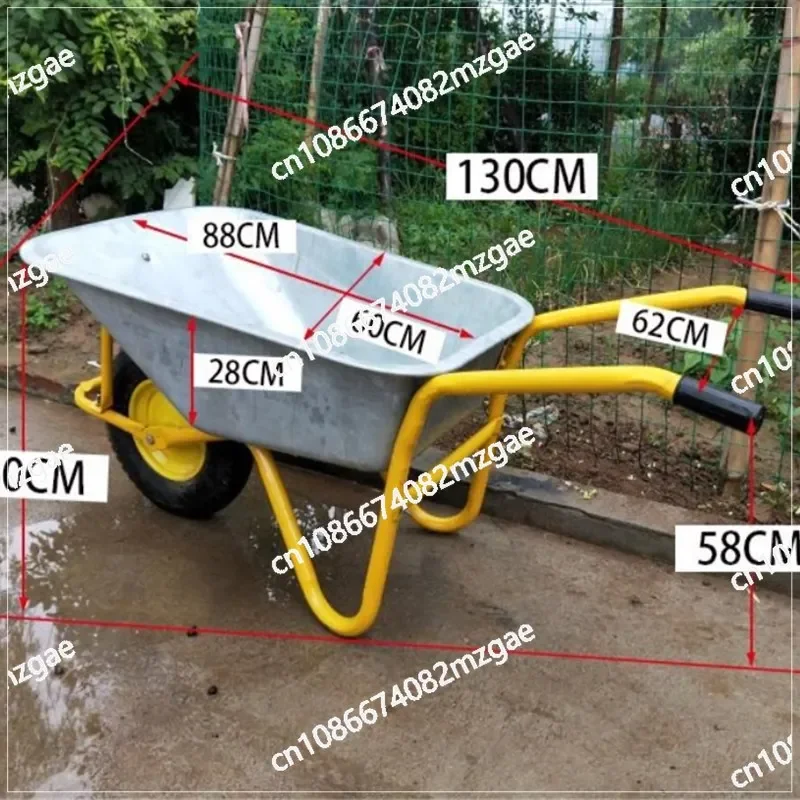 Garden cart, soil handling cart, single agricultural household cart, sand pushing construction site cart