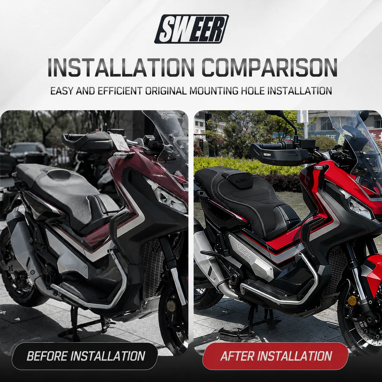 Upgraded Seat Assembly Modification for New 25-26 XADV750, Comfortable Soft Leather Backrest and Seat Cushion