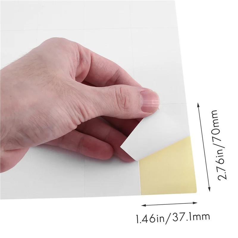 100 листов матовой пустой бумаги для печати адресные этикетки 70X37,1 мм белые самоклеящиеся