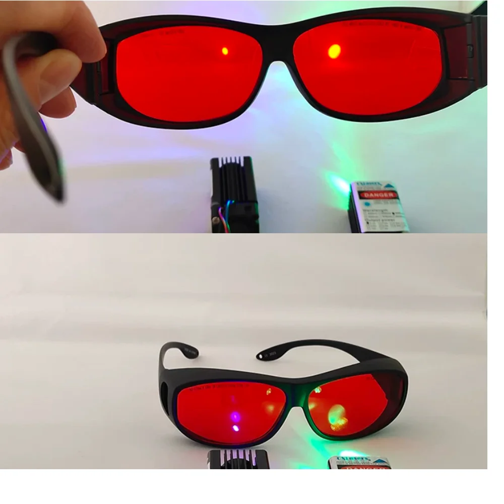 Protective wavelength 190-540nm OD 6+professional laser glasses protective glasses, suitable for 405nm ultraviolet laser, 450nm