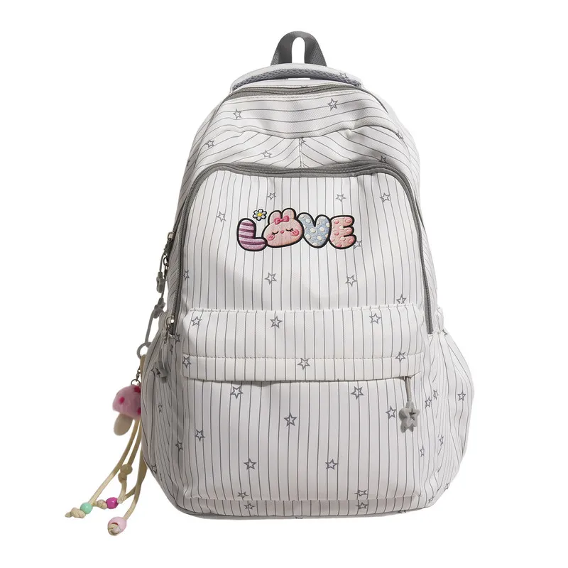 Cute College-Style Backpack for Female Students, Large Capacity, Lightweight, Suitable for Middle School, High School, and Colle