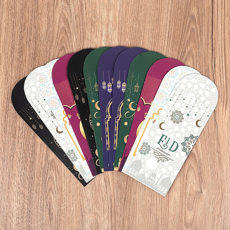 6 szt. Kopert Eid Mubarak, torby na prezenty, koperty na pieniądze, dekoracje Ramadan, muzułmańskie islamskie kieszonki na Eid Al-Adha