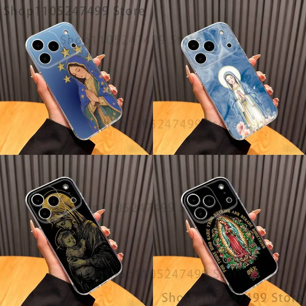 

G-Guadalupe Virgin Art Phone Case iPhone17 16 15 14 13 12 11 Pro Max Plus Mini Clear Full Back Cover Silicone Soft Shell