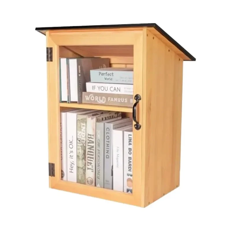

Library book box wooden cabinet