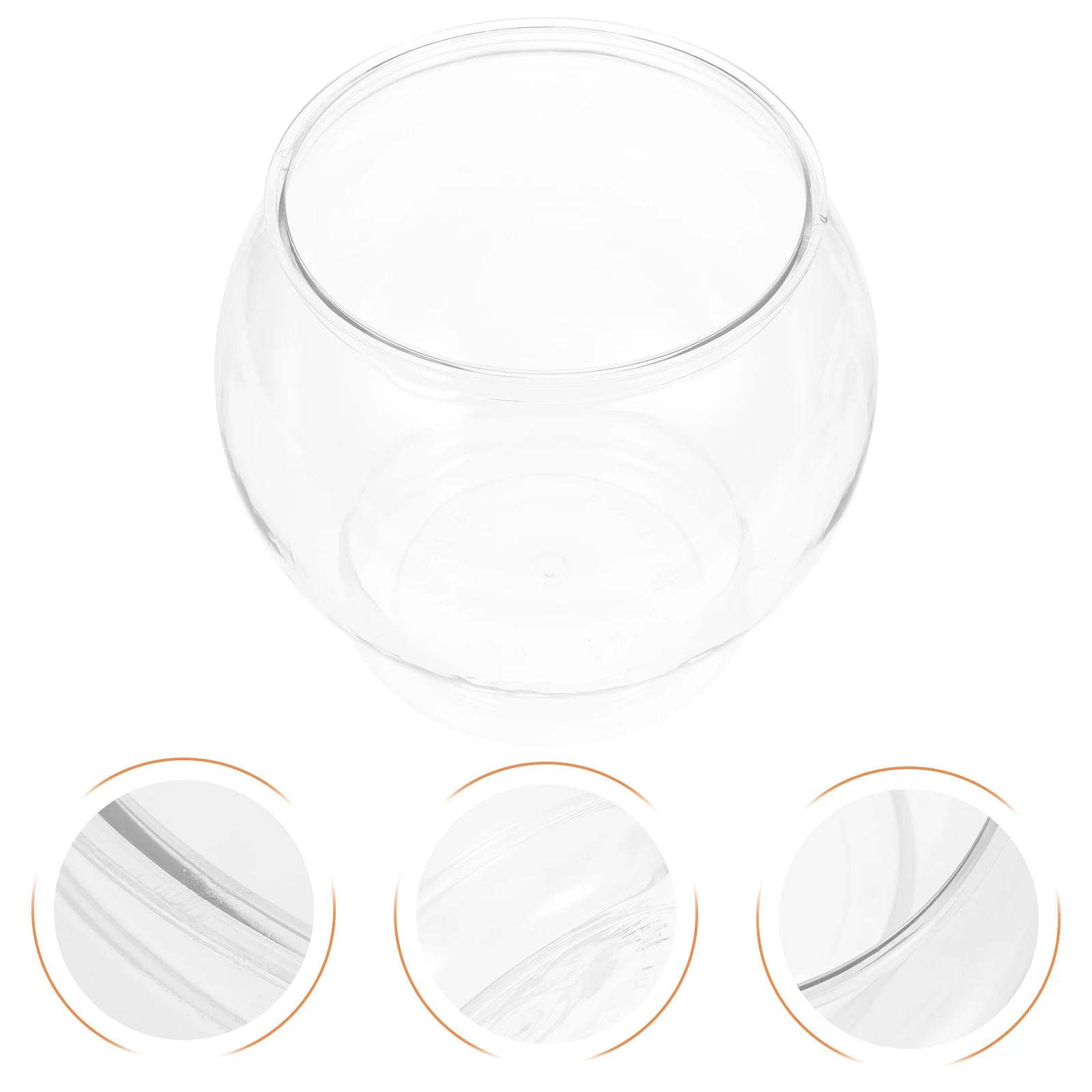 

Round Desktop Tank Transparent Small Fish Tank Plastic Bowl Vase Office Aquarium Small Portable Fish Keeper